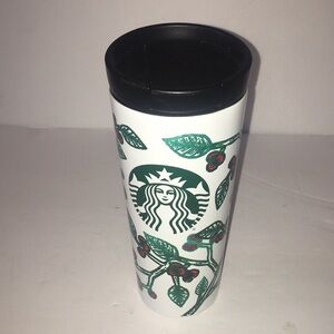 Starbucks 2017 Tumbler Travel Mug White/Green Black Lid 16oz